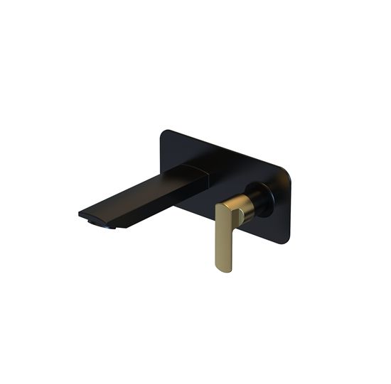 Picture of Wall Mounted Basin Mixer (Black & Gold)
